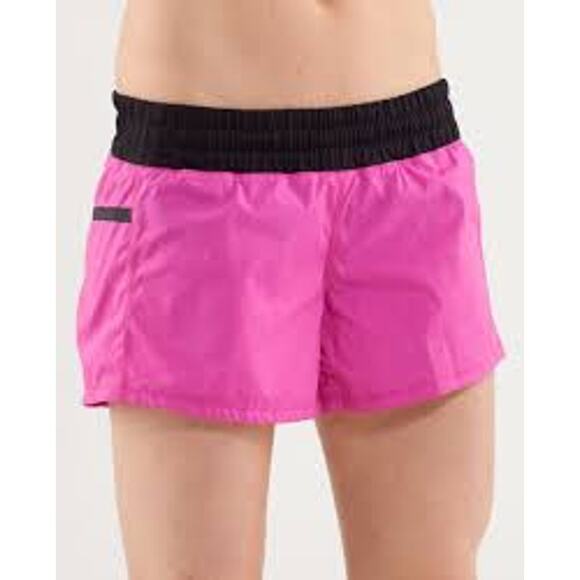 Lululemon Tracker Shorts Paris Pink Black Women's Size 4 Running Gym Activewear - Picture 3 of 11